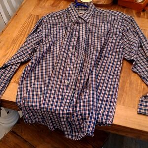 Blue and red long sleeve wrangler shirt